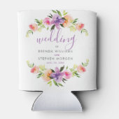 Moderne Typografie Waterverven Bloemen Lijst Blikjeskoeler (Achterkant)