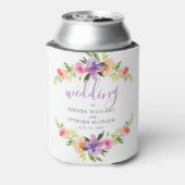 Moderne Typografie Waterverven Bloemen Lijst Blikjeskoeler (Blikje Achterkant)