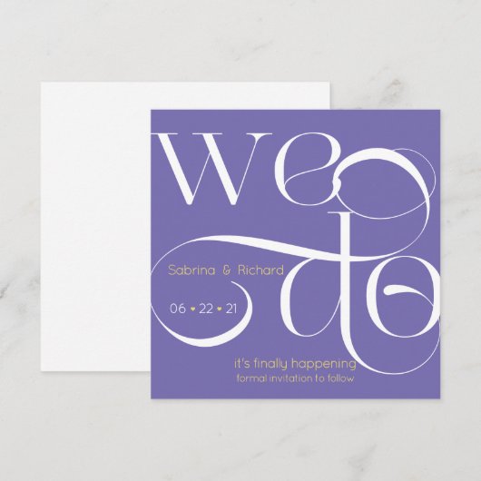 Moderne typografie: we redden de datum kaart (Voorkant / Achterkant)