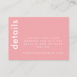 Moderne typografie | Website Chinees roze huwelijk Informatiekaartje