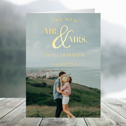 Moderne Typografie Weddenschap Echt bedankt Folie Wenskaart