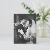 Moderne Typografie Weddenschap Foto Dank je Briefk Briefkaart (Staand voorkant)