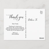 Moderne Typografie Weddenschap Foto Dank je Briefk Briefkaart (Achterkant)