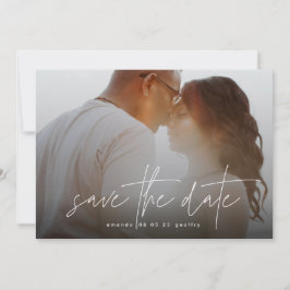 Moderne Typografie White Overlay Photo Save The Date
