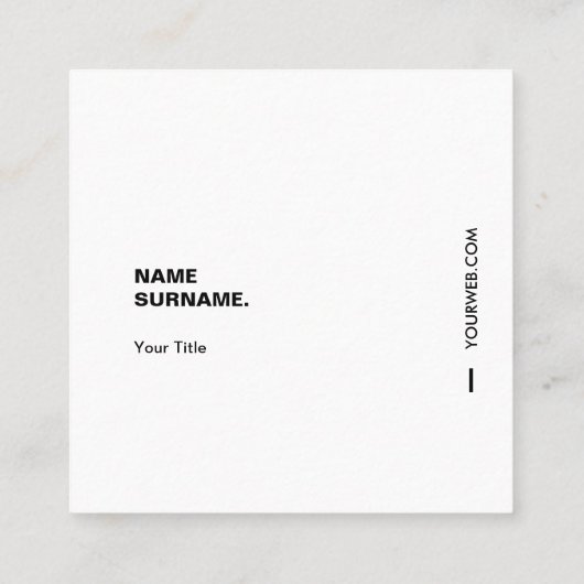Moderne Typografie White Square Visitekaartje (Achterkant)