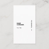 Moderne Typografie White Vertical Visitekaartje (Achterkant)
