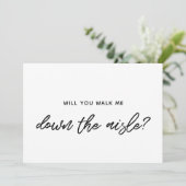 Moderne typografie Wil je me door het gangpad leid Kaart (Staand voorkant)