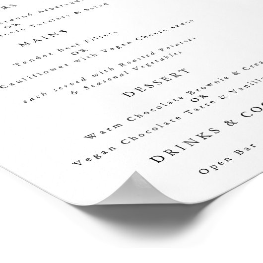 Moderne Typografie Willekeurig kleurscript bruilof Poster (Hoek)