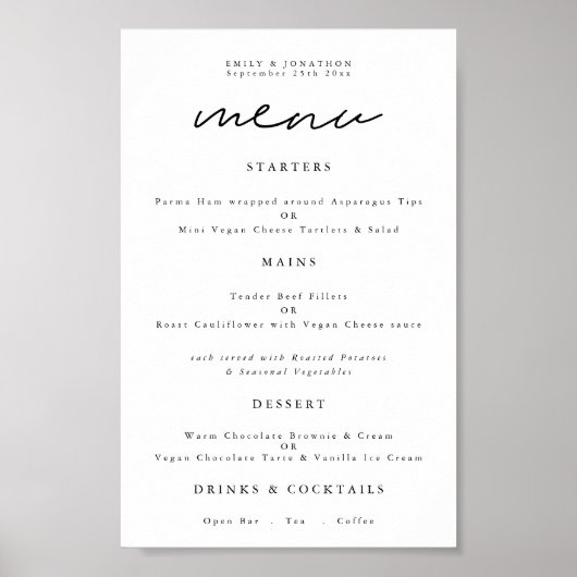 Moderne Typografie Willekeurig kleurscript bruilof Poster (Voorkant)