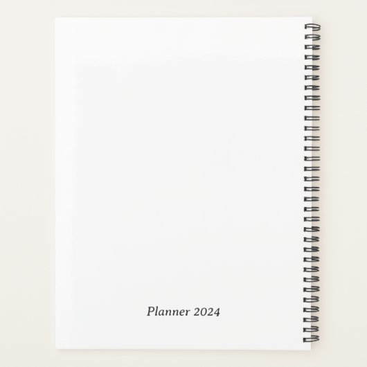 Moderne Typografie Wit 2024 Gepersonaliseerde Plan Planner (Achterkant)