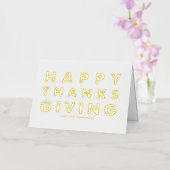 Moderne Typografie Wit Happy Thanksgiving Gold Folie Wenskaart (Orchidee)