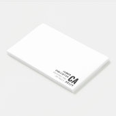Moderne typografie wit & zwart | Naam & Adres Post-it® Notes (Schuin)