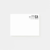 Moderne typografie wit & zwart | Naam & Adres Post-it® Notes (Voorkant)
