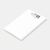 Moderne typografie wit & zwart | Naam & Adres Post-it® Notes (Schuin)