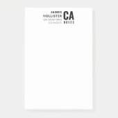 Moderne typografie wit & zwart | Naam & Adres Post-it® Notes (Voorkant)