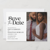Moderne Typografie Witte Foto Bruiloft Save The Date (Voorkant)