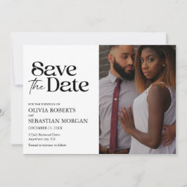Moderne Typografie Witte Foto Bruiloft Save The Date