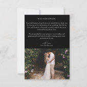 Moderne Typografie Witte Overlay Tekst Trouwfoto Bedankkaart (Achterkant)