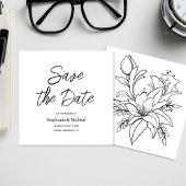 Moderne typografie - witte trouwkaart save the date