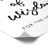 Moderne typografie Woorden van wijsheids trouwbord Poster (Hoek)