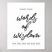 Moderne typografie Woorden van wijsheids trouwbord Poster (Voorkant)