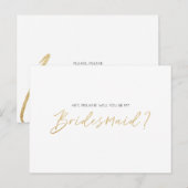 Moderne typografie, word je mijn Bridesmaid? Uitnodiging Briefkaart (Voorkant / Achterkant)