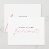 Moderne typografie, word je mijn Bridesmaid? Uitnodiging Briefkaart (Voorkant / Achterkant)