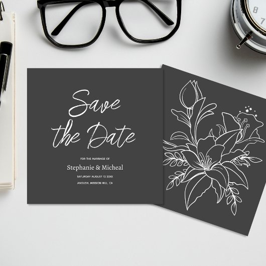 Moderne typografie - Zachte Zwart Save The Date
