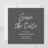 Moderne typografie - Zachte Zwart Save The Date (Voorkant)