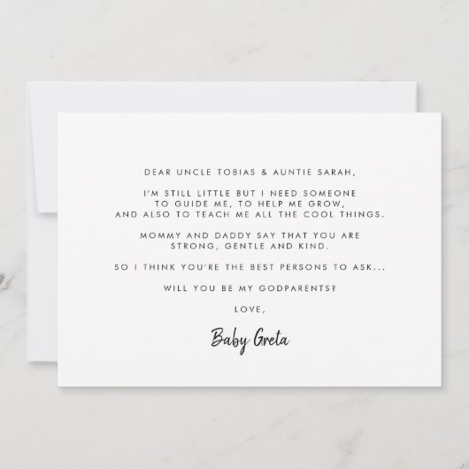 Moderne typografie... zal je mijn Godouders kaart  (Achterkant)