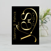 Moderne typografie Ze zei JES STD Folie Uitnodiging (Staand Voorkant)