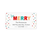 Moderne typografie zijn prettige kerstConfetti Etiket (Voorkant)
