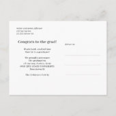 Moderne typografie zilveren glitter-afstuderen aankondigingskaart (Achterkant)