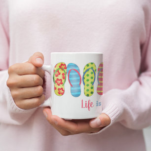 Moderne typografie zomer strand Flip Flops Koffiemok