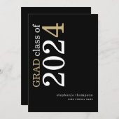 Moderne Typografie Zwart 2025 Afstuderen Aankondiging (Voorkant / Achterkant)