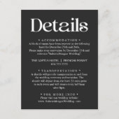 Moderne Typografie Zwart Bruiloft Details Informatiekaartje (Voorkant)