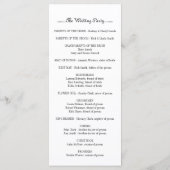 Moderne Typografie Zwart en Aqua Wedding Programma Programmakaart (Achterkant)