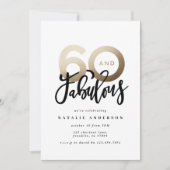 Moderne typografie zwart en goud 60e verjaardag (Voorkant)