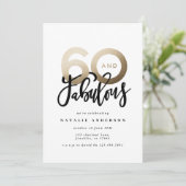 Moderne typografie zwart en goud 60e verjaardag (Staand voorkant)