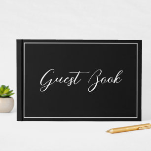 Moderne typografie zwart en wit gastenboek
