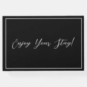 Moderne typografie zwart en wit gastenboek (Achterkant)