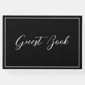 Moderne typografie zwart en wit gastenboek (Voorkant)
