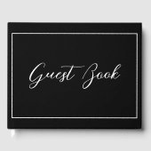 Moderne typografie zwart en wit gastenboek (Voorkant)