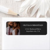 Moderne Typografie Zwart Foto Retouradres Etiket (Insitu)