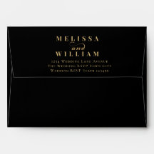Moderne Typografie Zwart Goud Bruiloft Retour