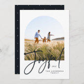 Moderne typografie zwart-wit 1 foto Kerstmis (Voorkant / Achterkant)