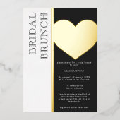 Moderne Typografie Zwart Wit Bruids Brunch Folie Uitnodiging (Voorkant)