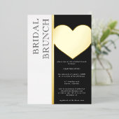Moderne Typografie Zwart Wit Bruids Brunch Folie Uitnodiging (Staand Voorkant)