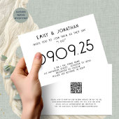 Moderne typografie zwart-wit bruiloft kaart