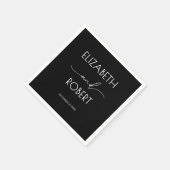 Moderne typografie zwart-wit bruiloft servet (Hoek)